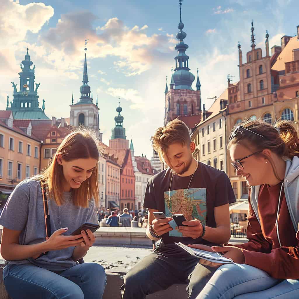 Participants of a corporate outdoor city game in Warsaw